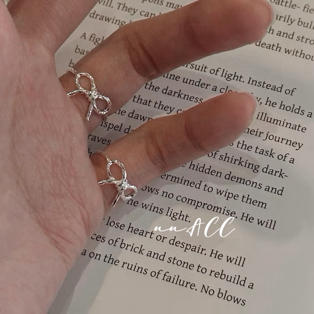 純銀蝴蝶結細戒