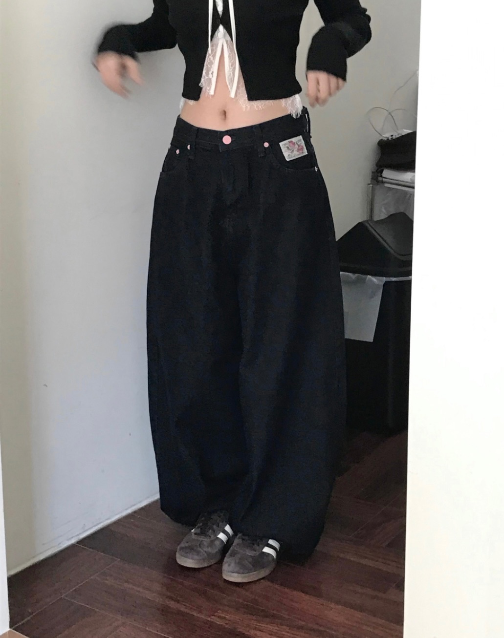 블루로제 생지 데님 와이드 PT