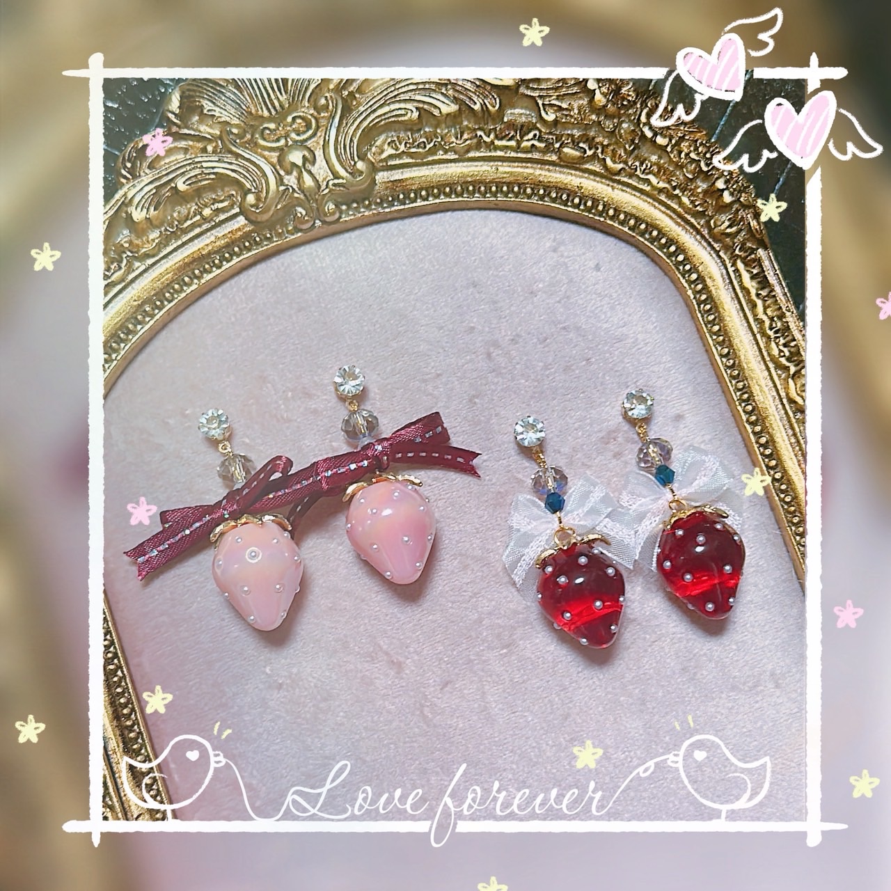 預購商品【MHCY】第二彈．草莓系列耳環・日系必備單品・獨一無二／手作飾品／文創設計／地雷系、亞文化、日系