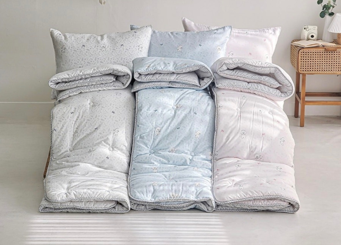 🇰🇷雙面格紋小白狗🐶 100%莫代爾棉四季被