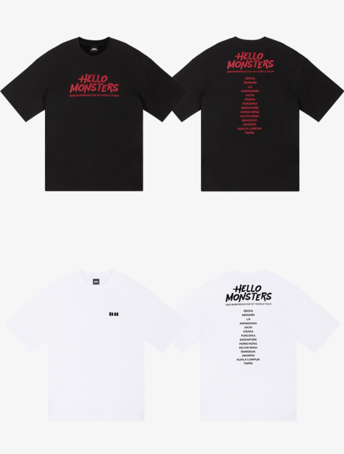 [HELLOMONSTERSTOUR]  LOGO 巡演 T 恤