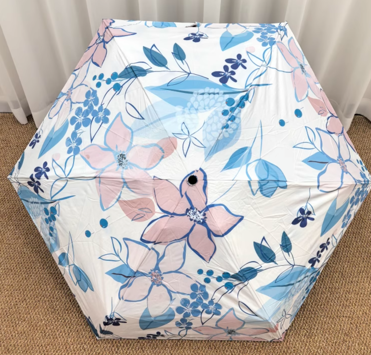 桃莉琪*moki*日系清新花柄黑膠遮陽傘晴雨傘-現貨