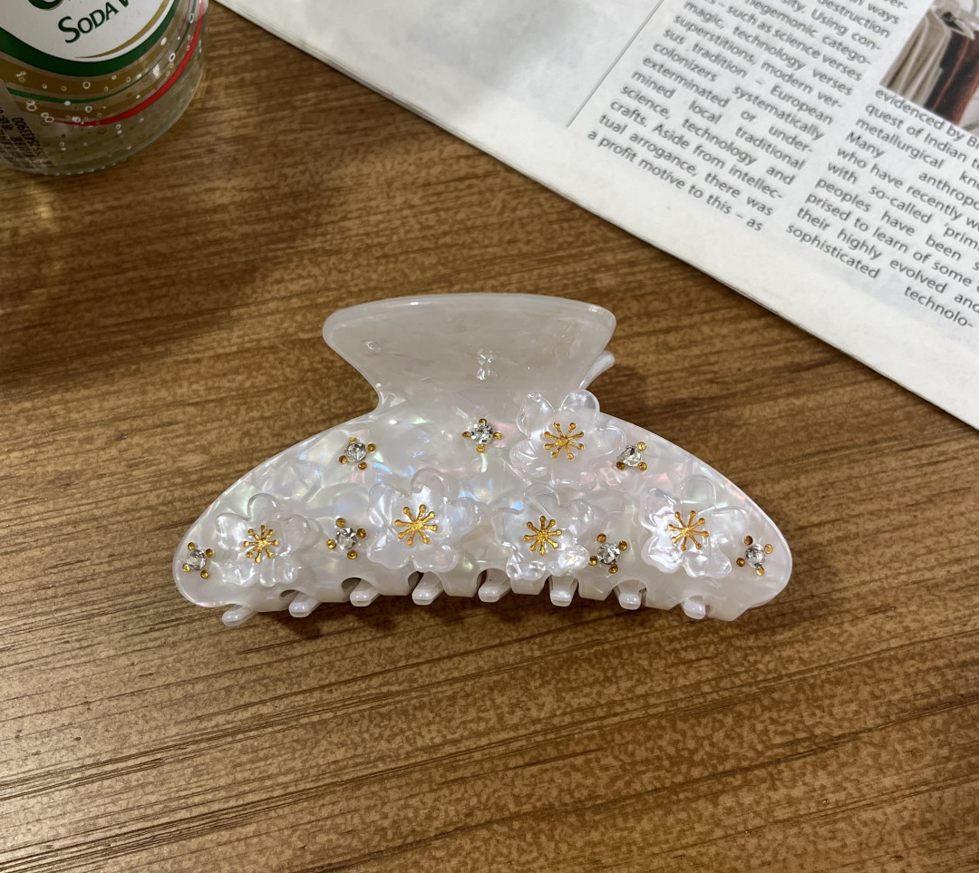 桃莉琪*moki*星星亮鑽貝殼花紋鯊魚抓夾