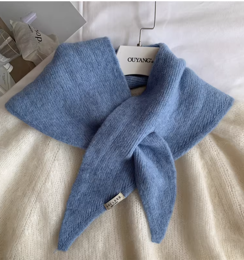 桃莉琪*moki*有造型又輕便der保暖小物毛線針織三角巾圍脖-現貨