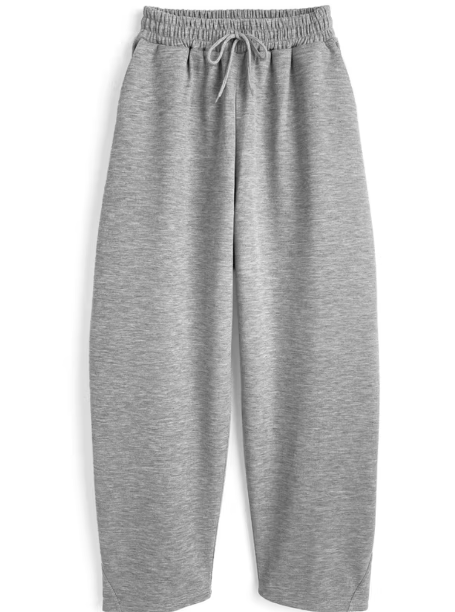 桃莉琪*moki*單品!!日系曲線設計燈籠休閒褲鬆緊帶運動褲-灰色現貨