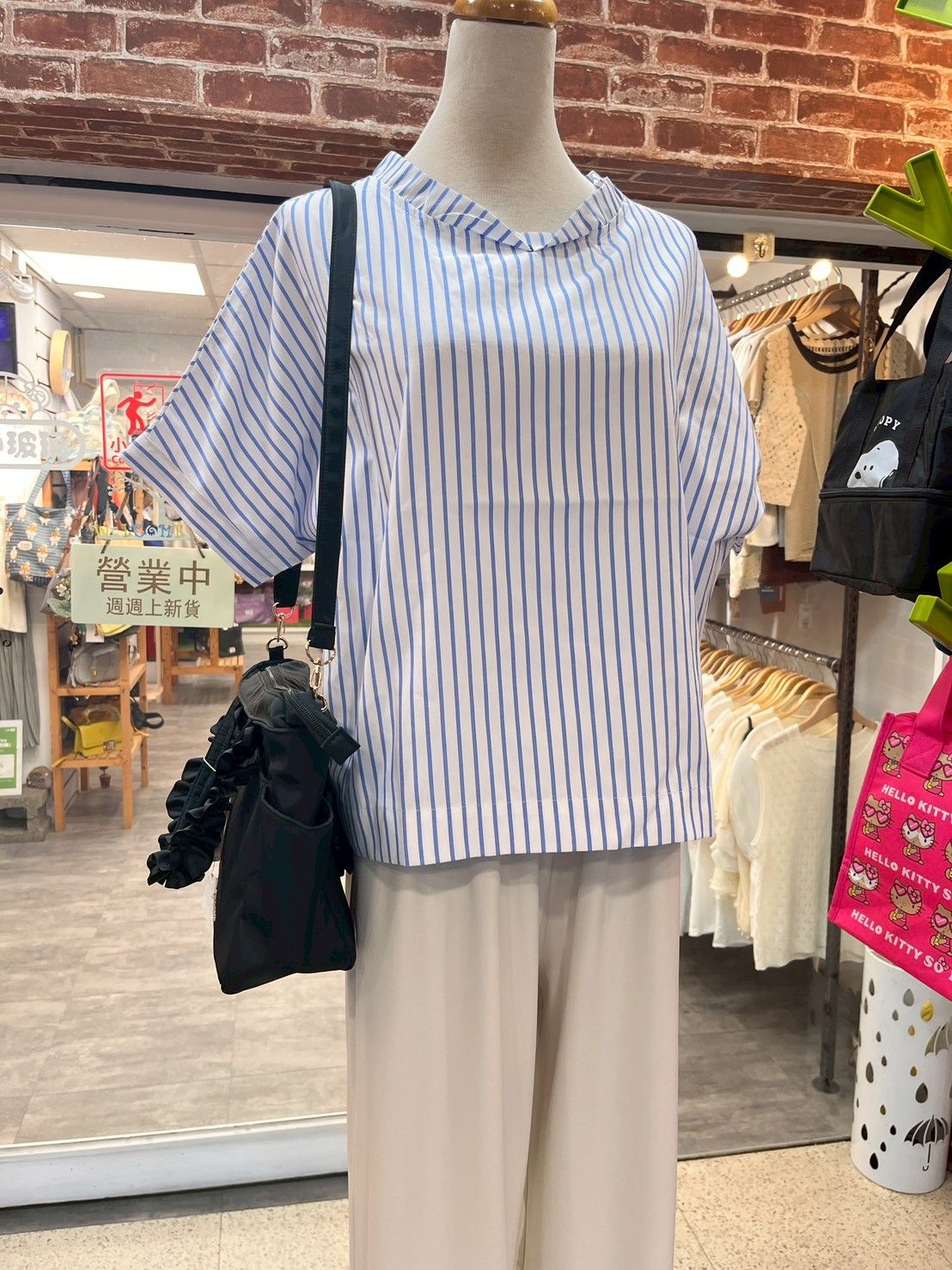 桃莉琪*moki*單品!!日本森林系小翻領條紋罩衫-現貨