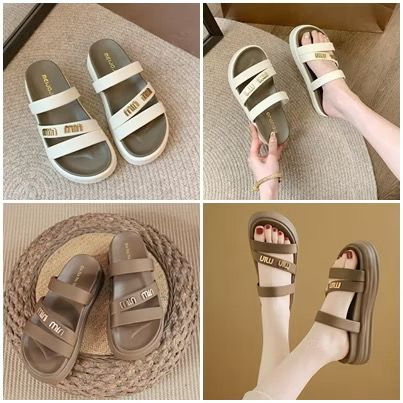 8803韓版舒適防潑水面料 厚底拖鞋 好穿好走