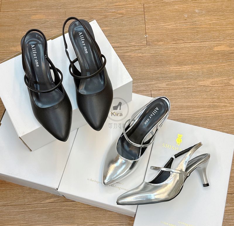 901 顯瘦穿搭推薦．百搭純色質感 細帶 後空跟鞋 尖頭鞋 高跟鞋