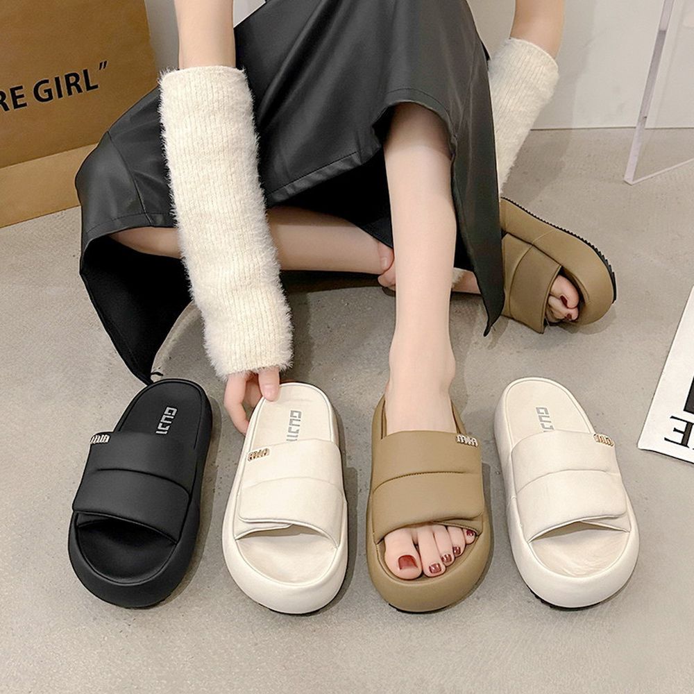 667-7 超級好穿 柔軟皮料 寬版 魔鬼氈 軟底氣墊感 厚底拖鞋