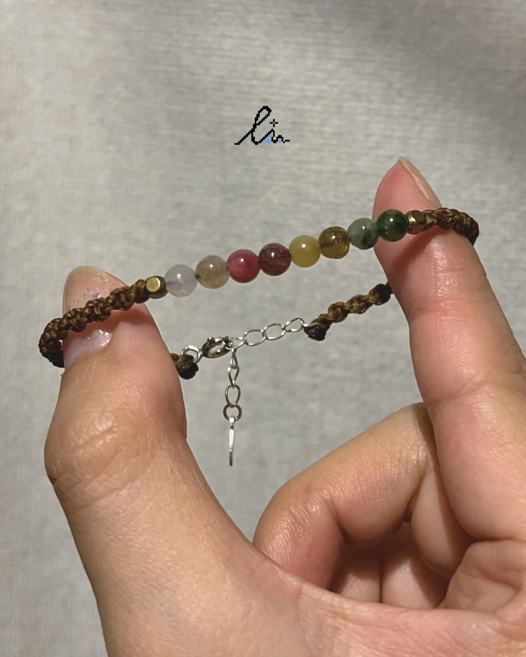 彩虹漸層碧璽｜保平安編法｜可以戴著洗澡