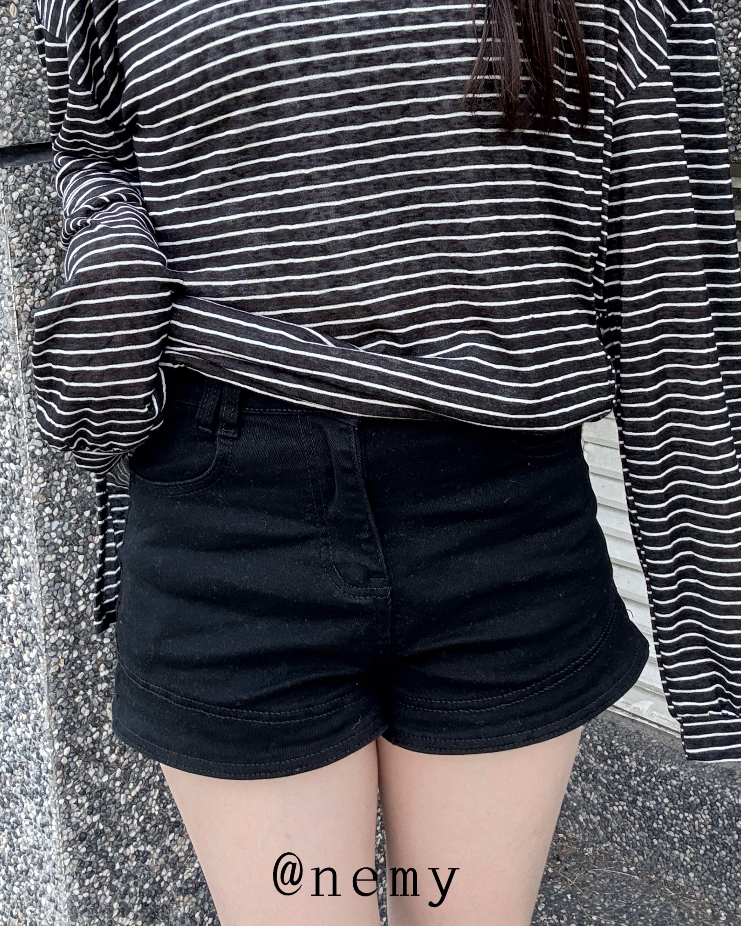 2618秋感入門簡約牛仔高腰短褲