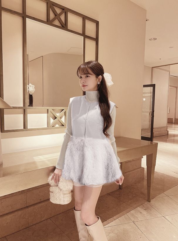 2889 褶邊皮草背心