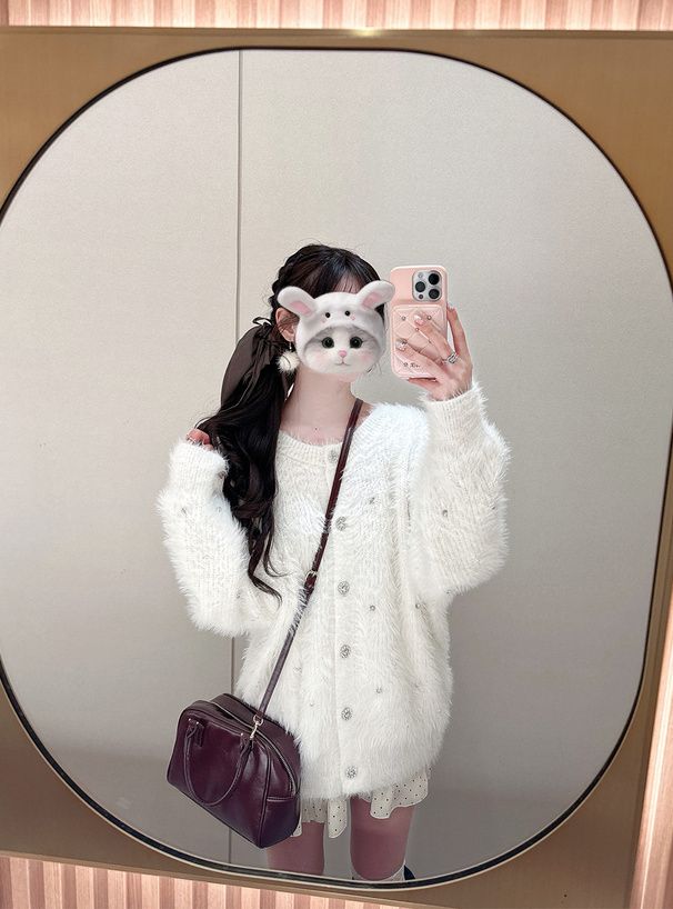 2924 毛絨針織開襟衫