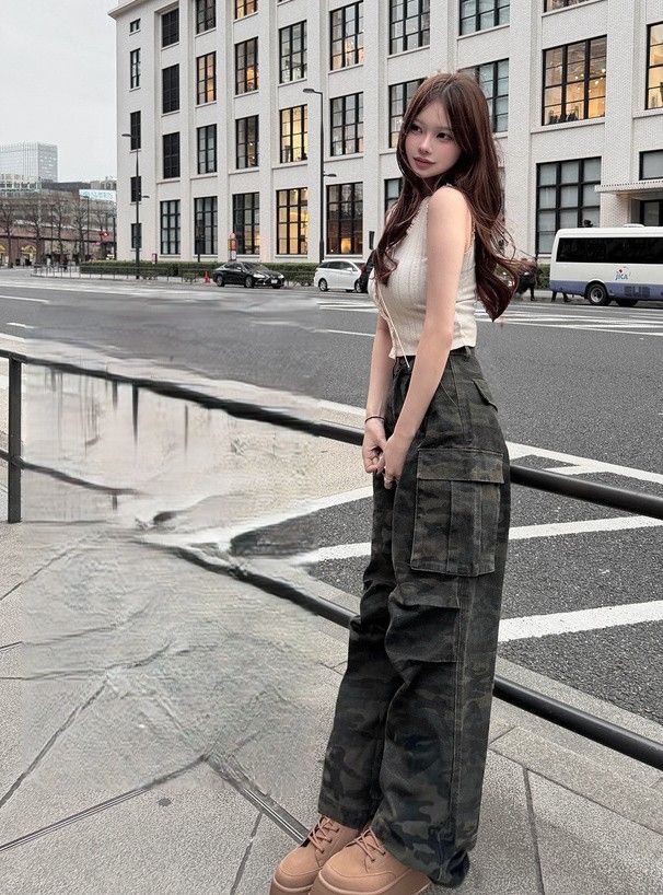 2959 迷彩工裝寬褲