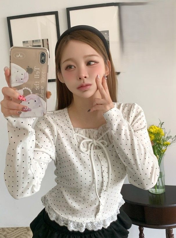 2988 蕾絲層疊緞帶上衣