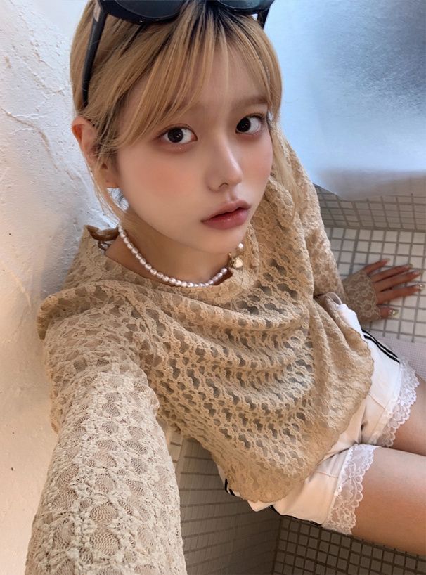 2991 蕾絲圓領上衣