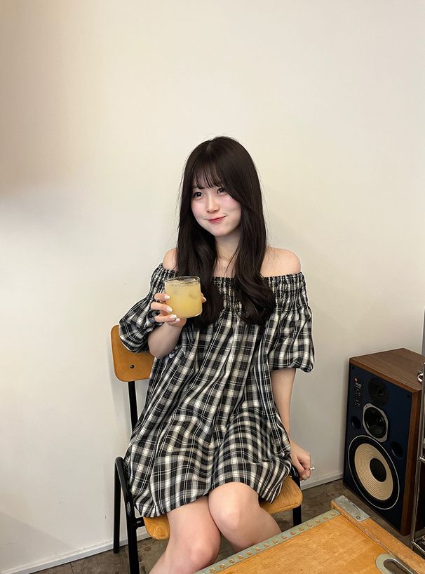 2998 格子露肩迷你連身裙