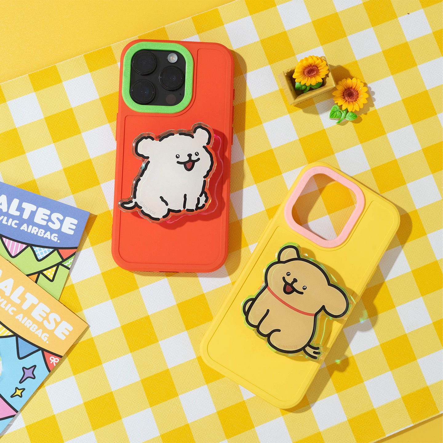 線條小狗手機氣囊支架（預購需14-28天工作天）