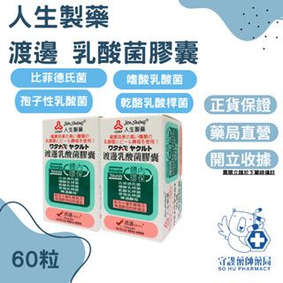 【人生製藥】藥局貨 渡邊 乳酸菌膠囊 60顆/盒 公司貨 人生製藥 近江兄弟 益生菌 乳酸菌