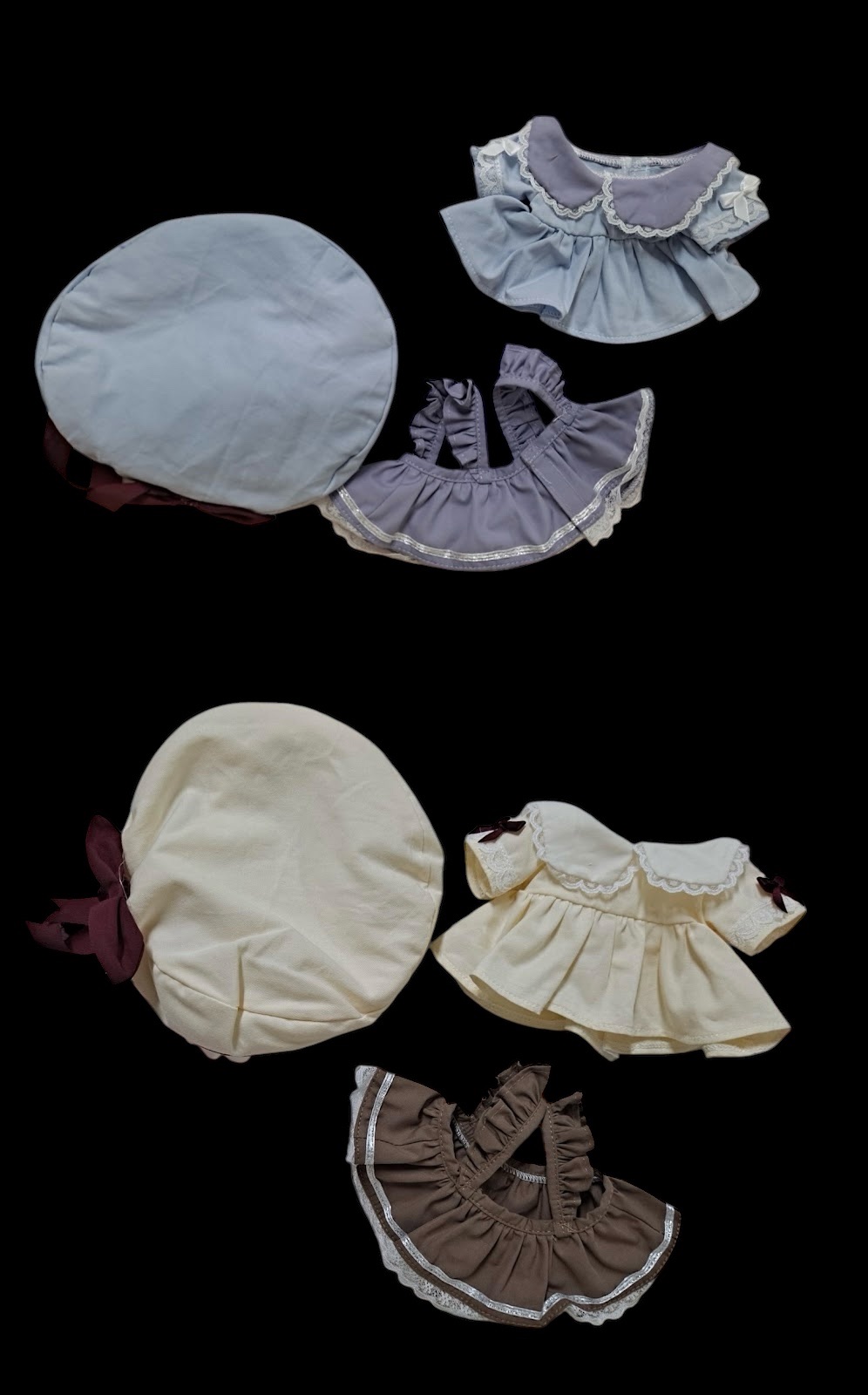 【20cm娃衣】一組兩套：栗子蒙布朗/藍莓千層