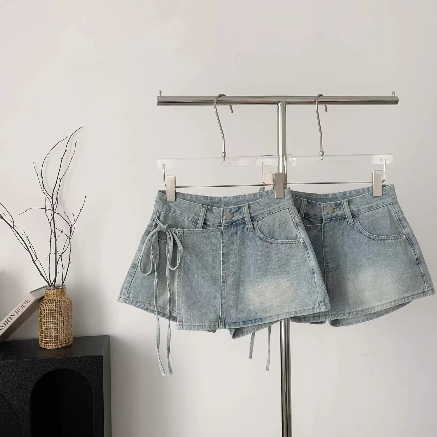 設計感綁帶牛仔褲裙🎀