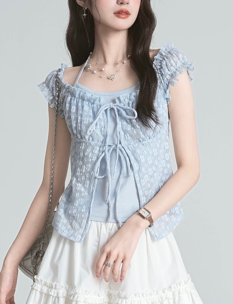 本期推薦💞歐膩小花泡泡假兩件設計感上衣