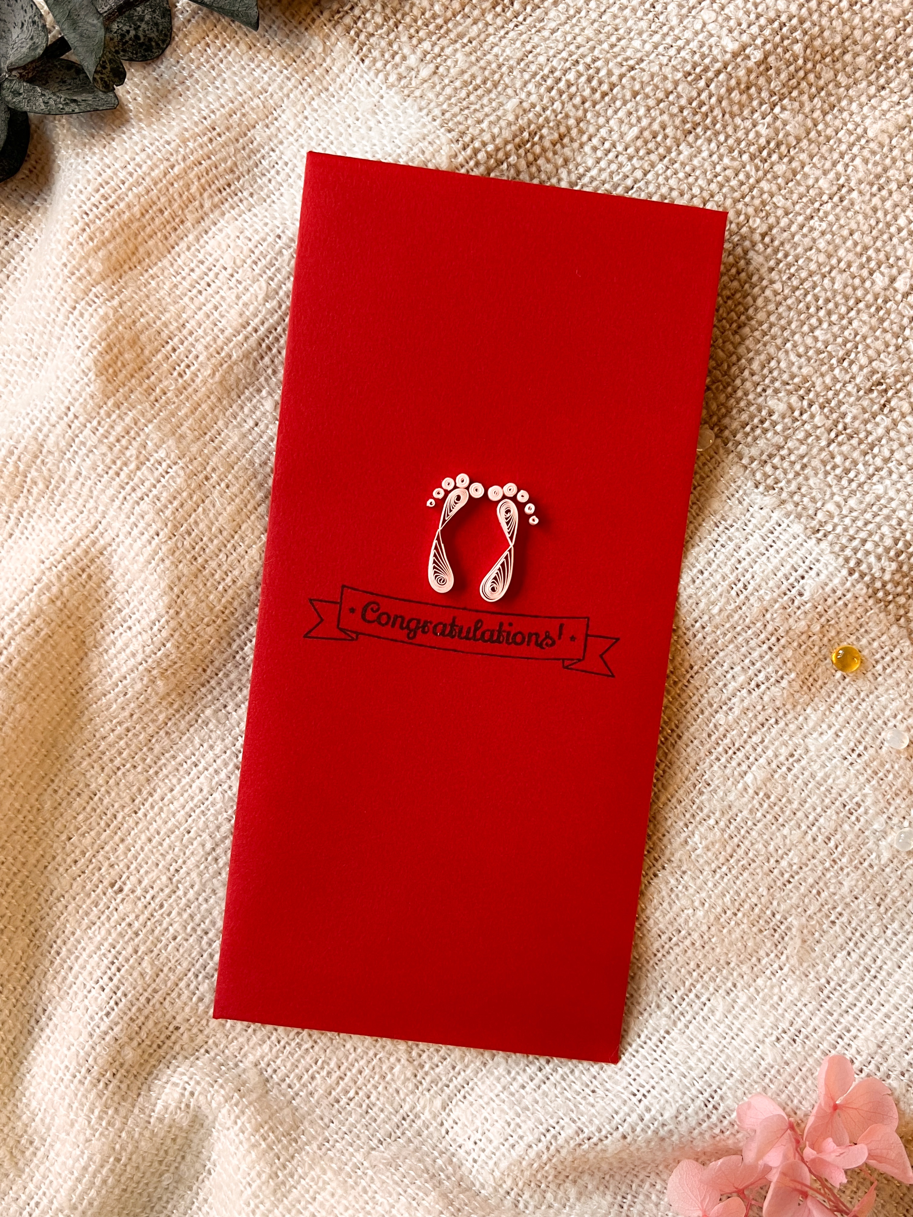 捲紙彌月紅包袋—小腳印