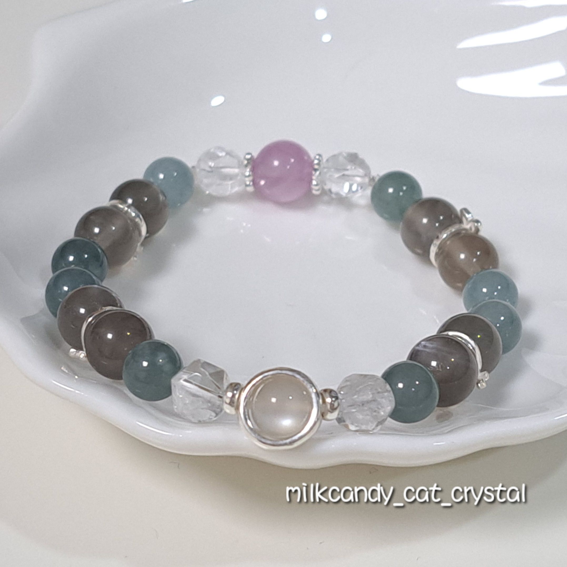 藍水翡翠水晶設計款（純銀）