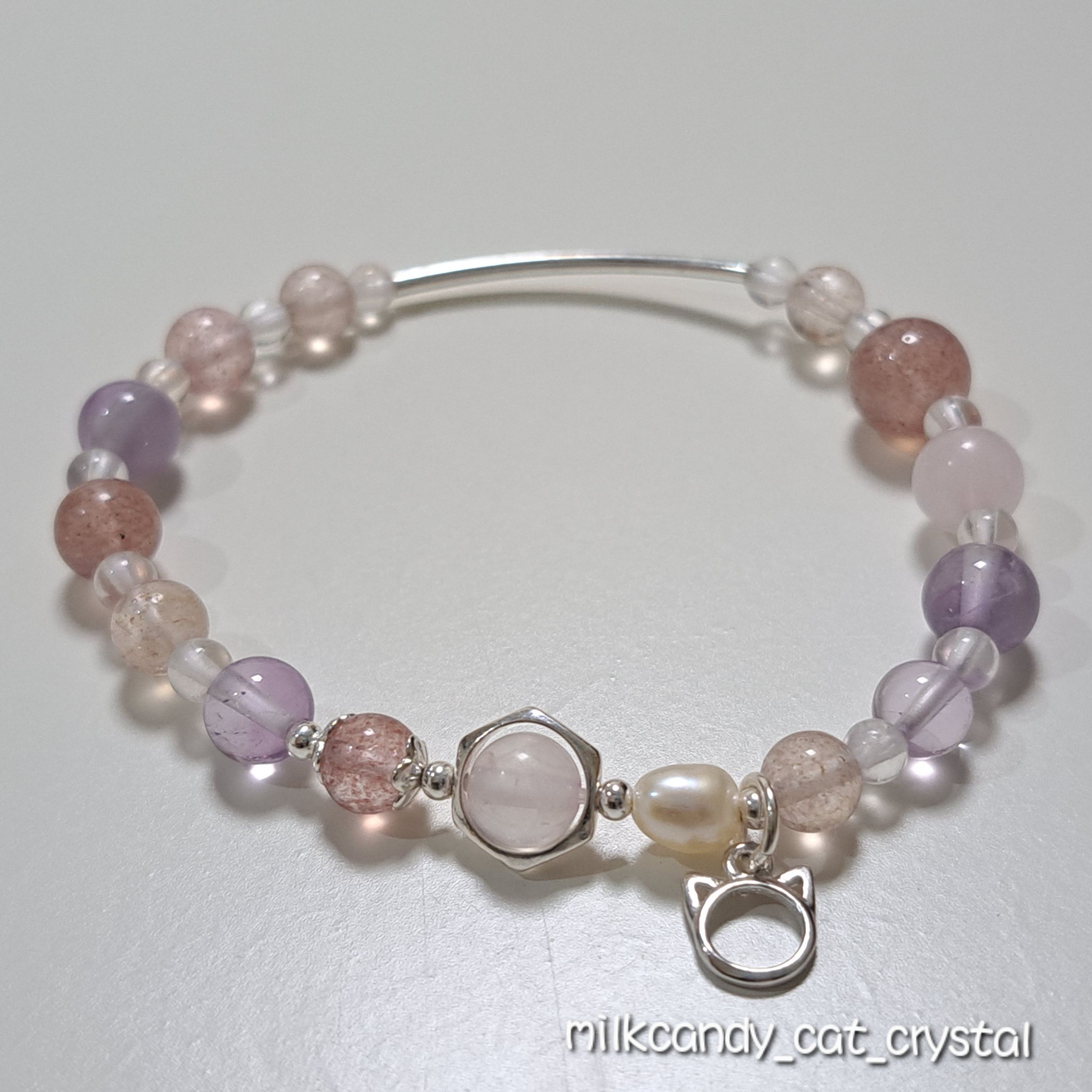 草莓珍珠貓     s925純銀