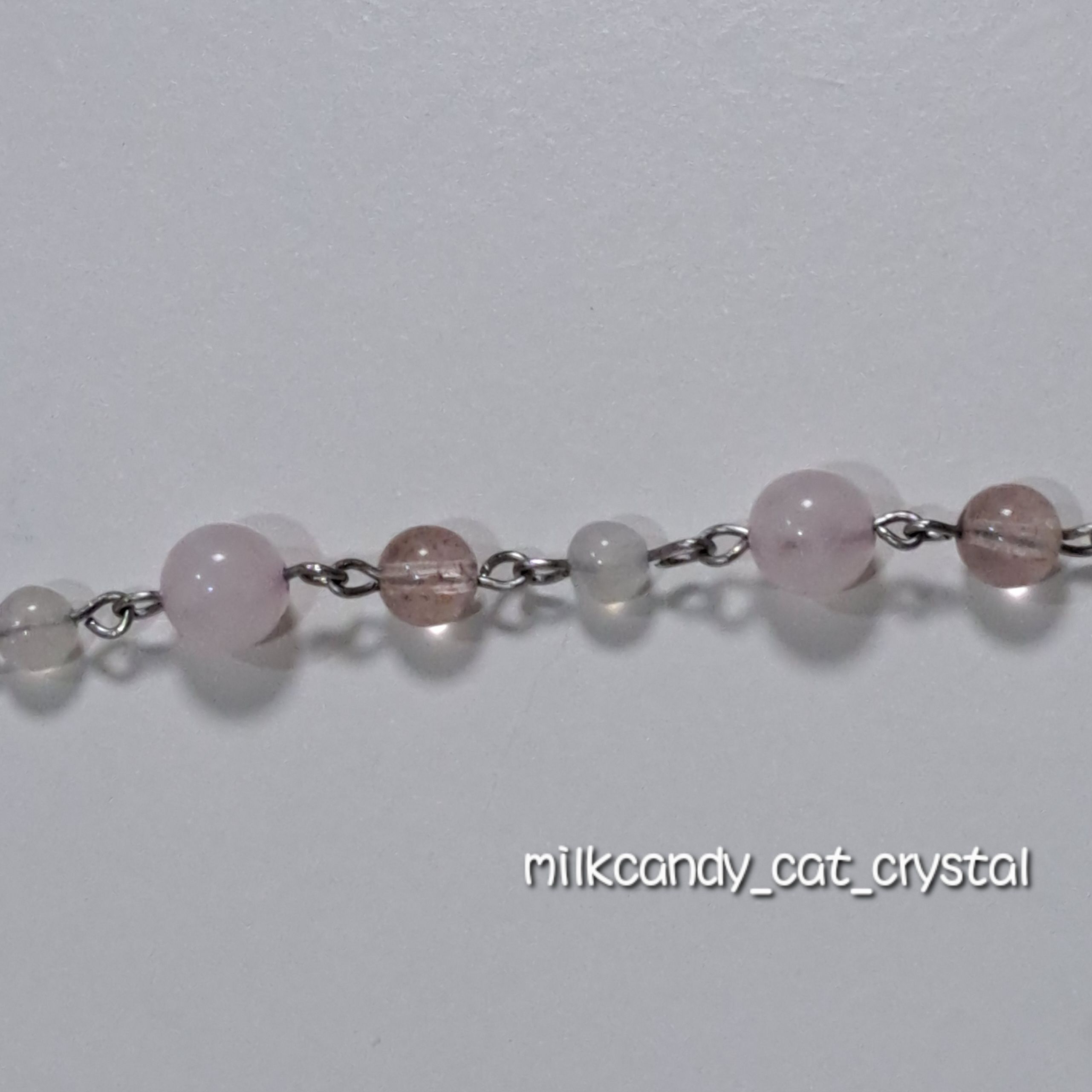 草莓泡泡 粉晶 草莓晶 月光石 不鏽鋼水晶手鍊