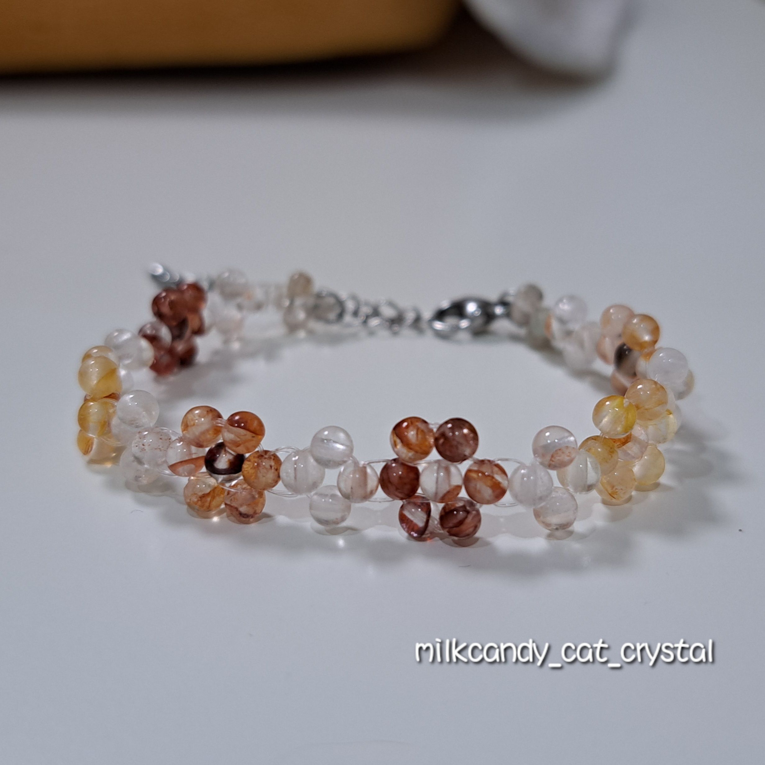 彩膠花小花手鍊