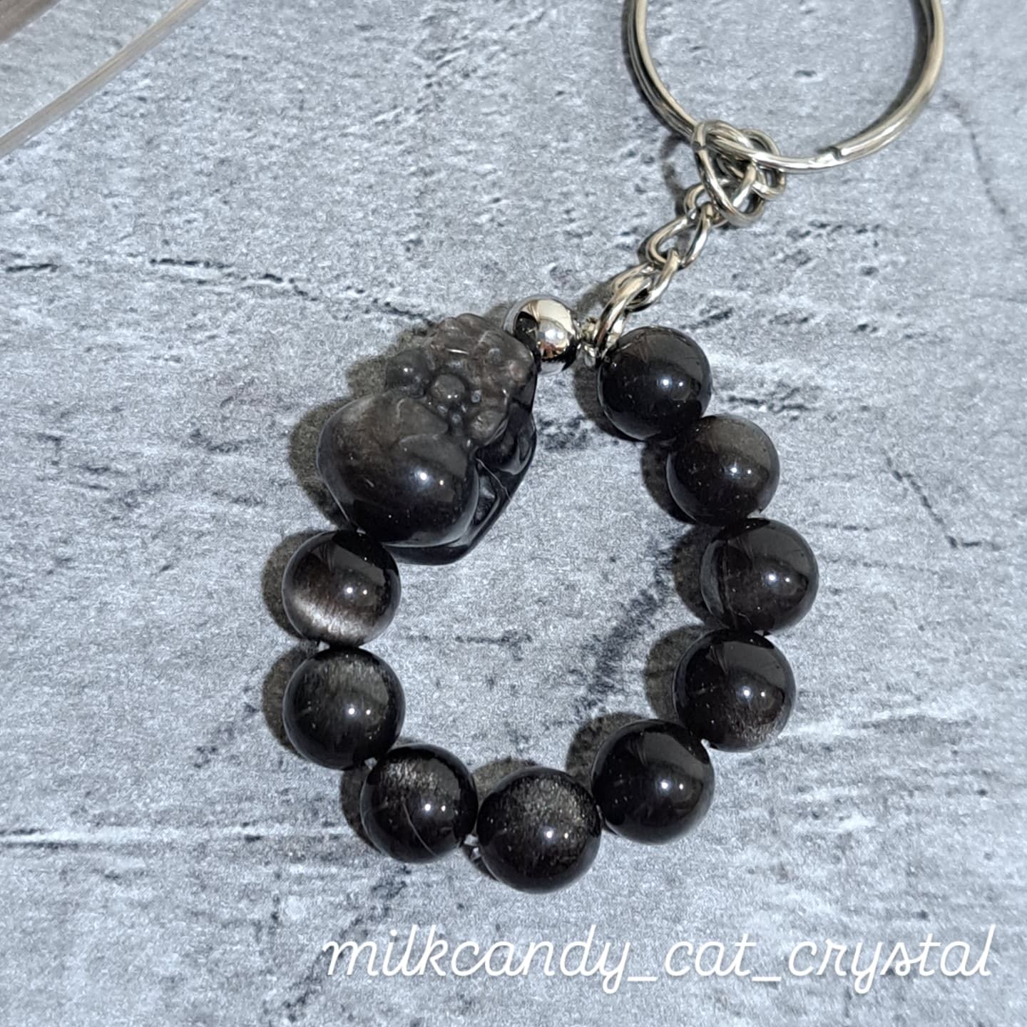 銀曜石小熊 貔貅鑰匙圈