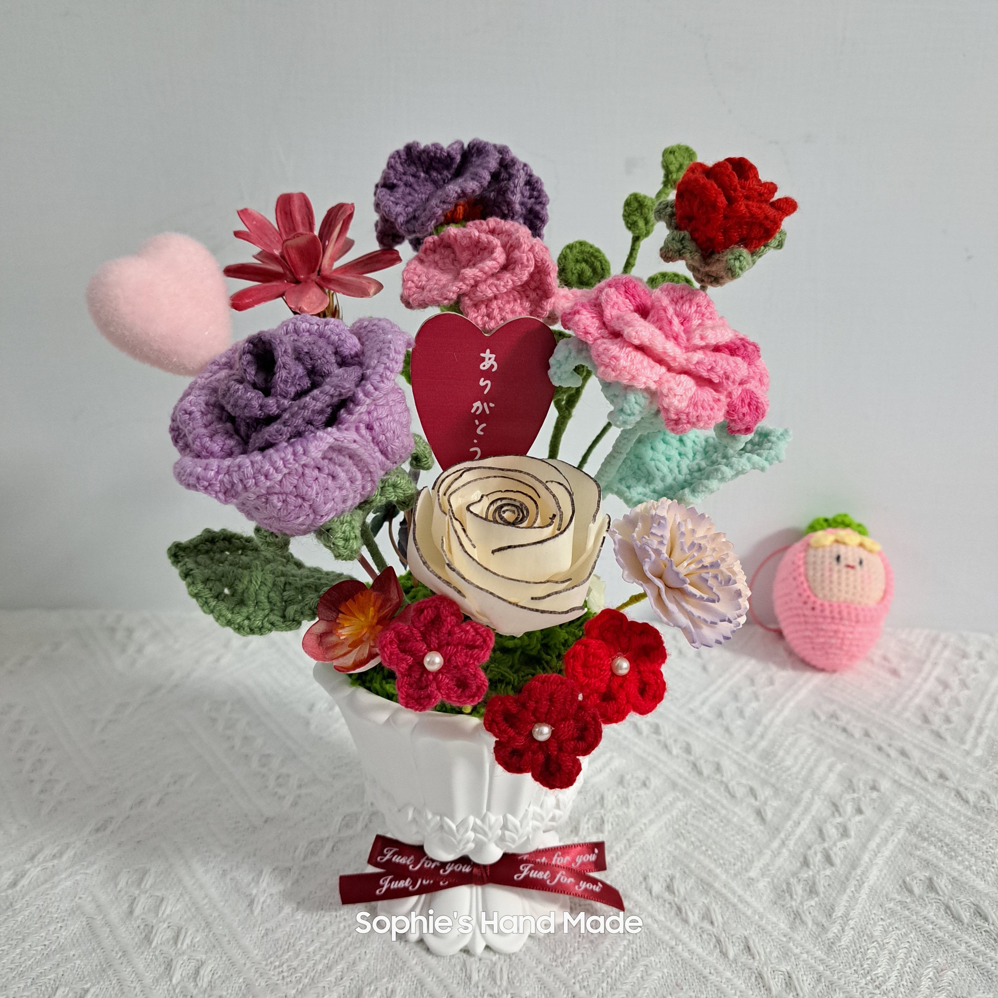 現貨 桌花 鉤織＆手工花 附提袋或提盒