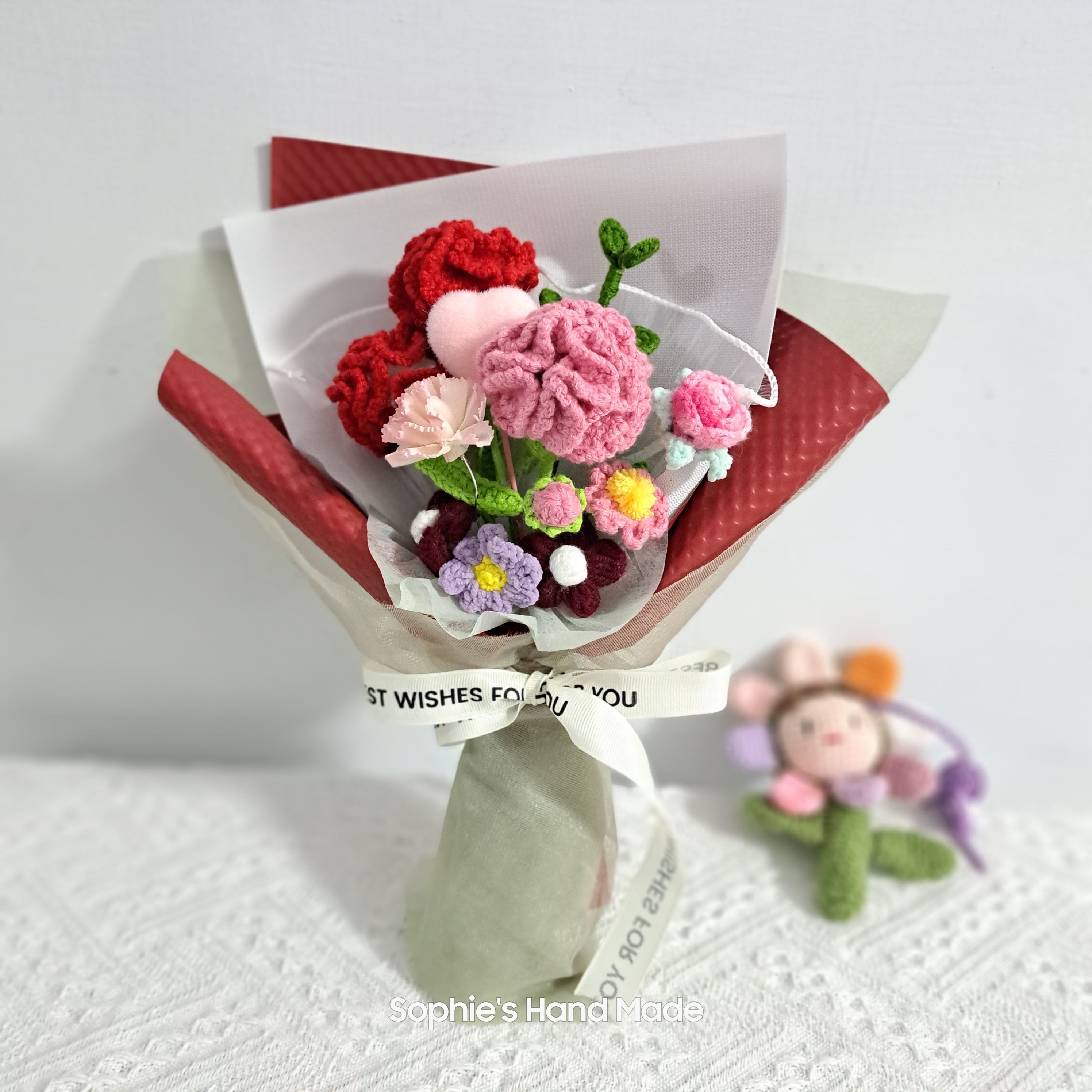 現貨 鉤織花束 附提袋