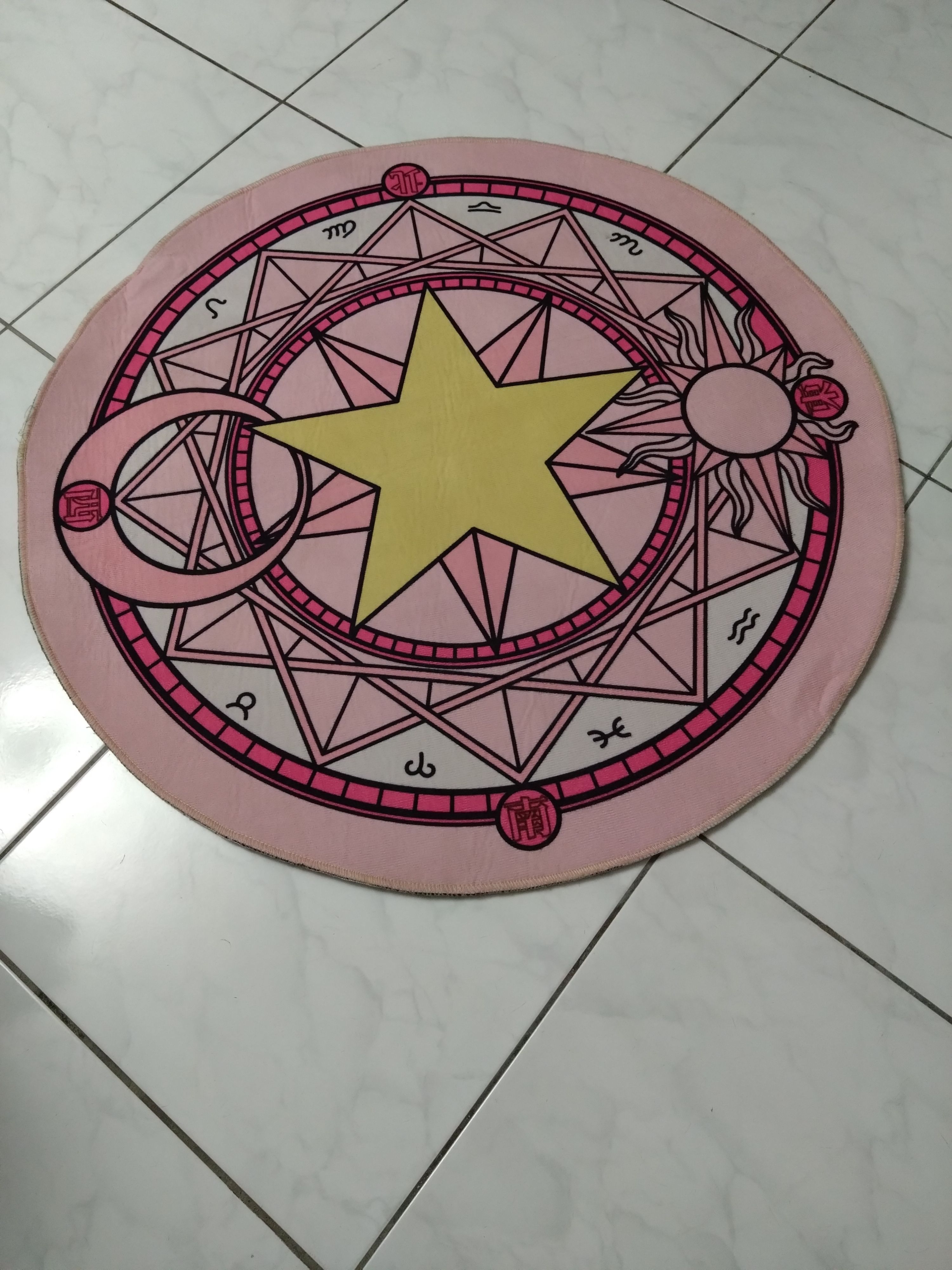 庫洛魔法使 圓形地墊 80cm 地毯 木之本櫻 卡牌 腳踏墊