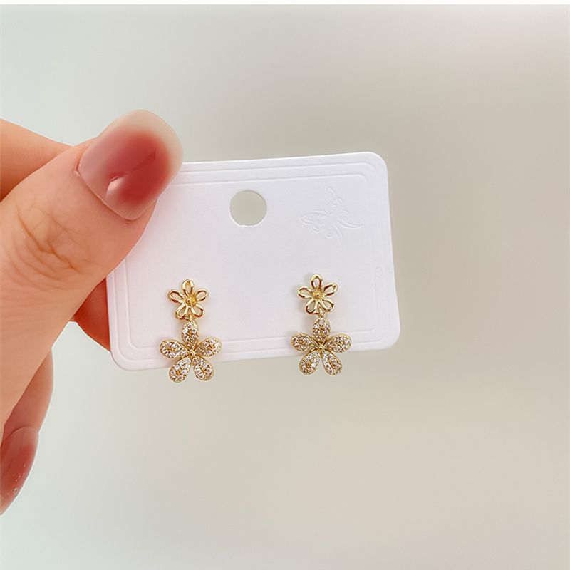 【MORI】韓國 花朵耳環 S925銀針 耳釘 耳墜 垂墜耳環 耳飾 飾品