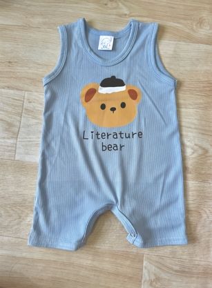 （現貨）超柔軟熊熊背心爬服