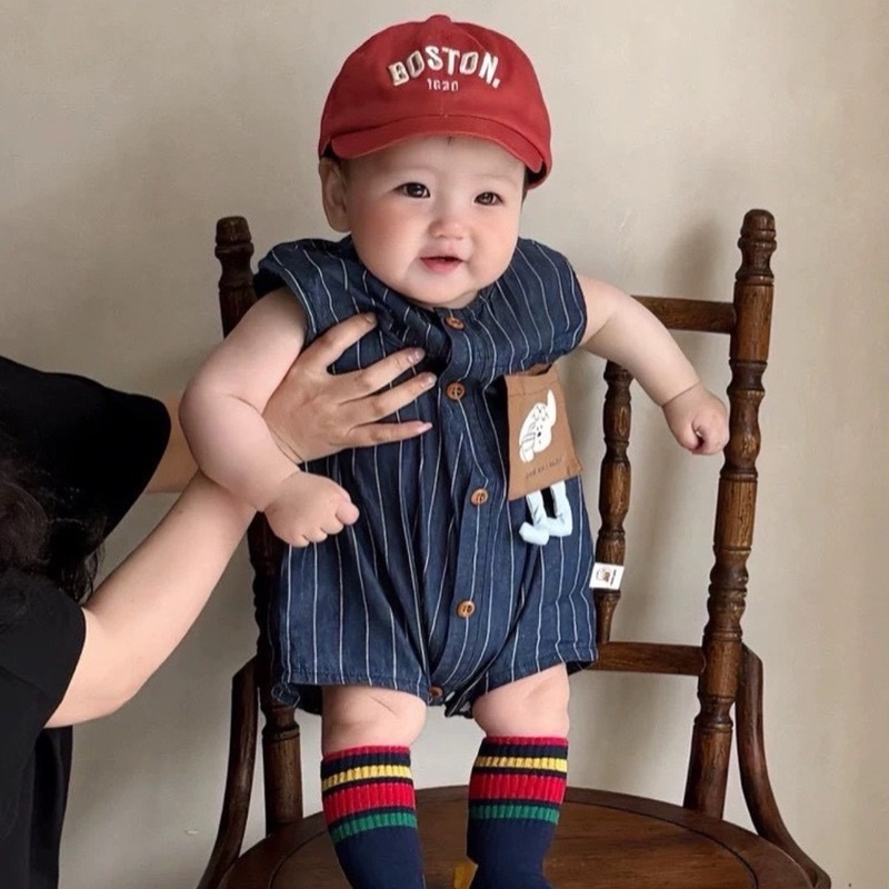 （預購）線條牛仔狗狗爬服