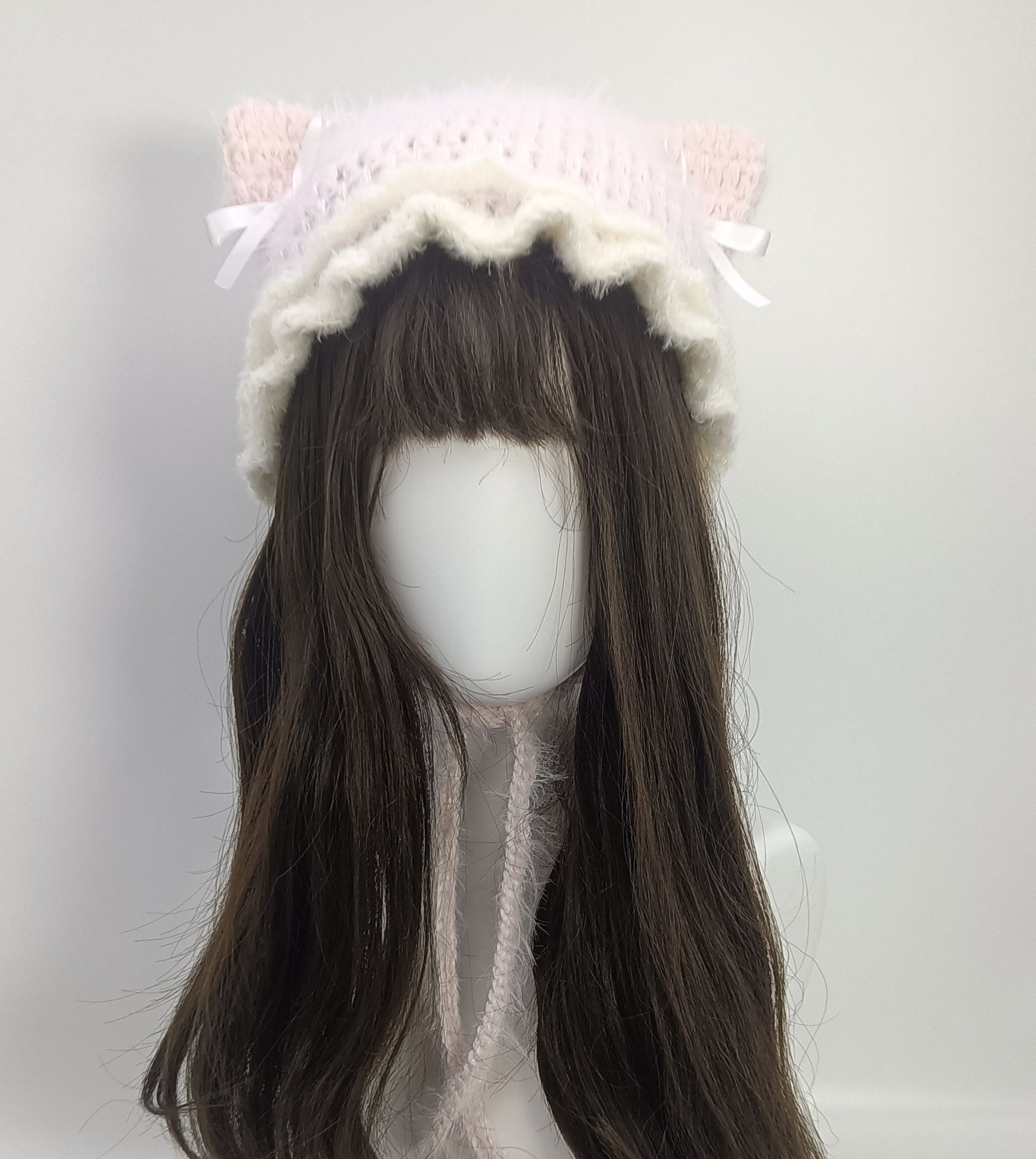 ✿粉色貓耳帽