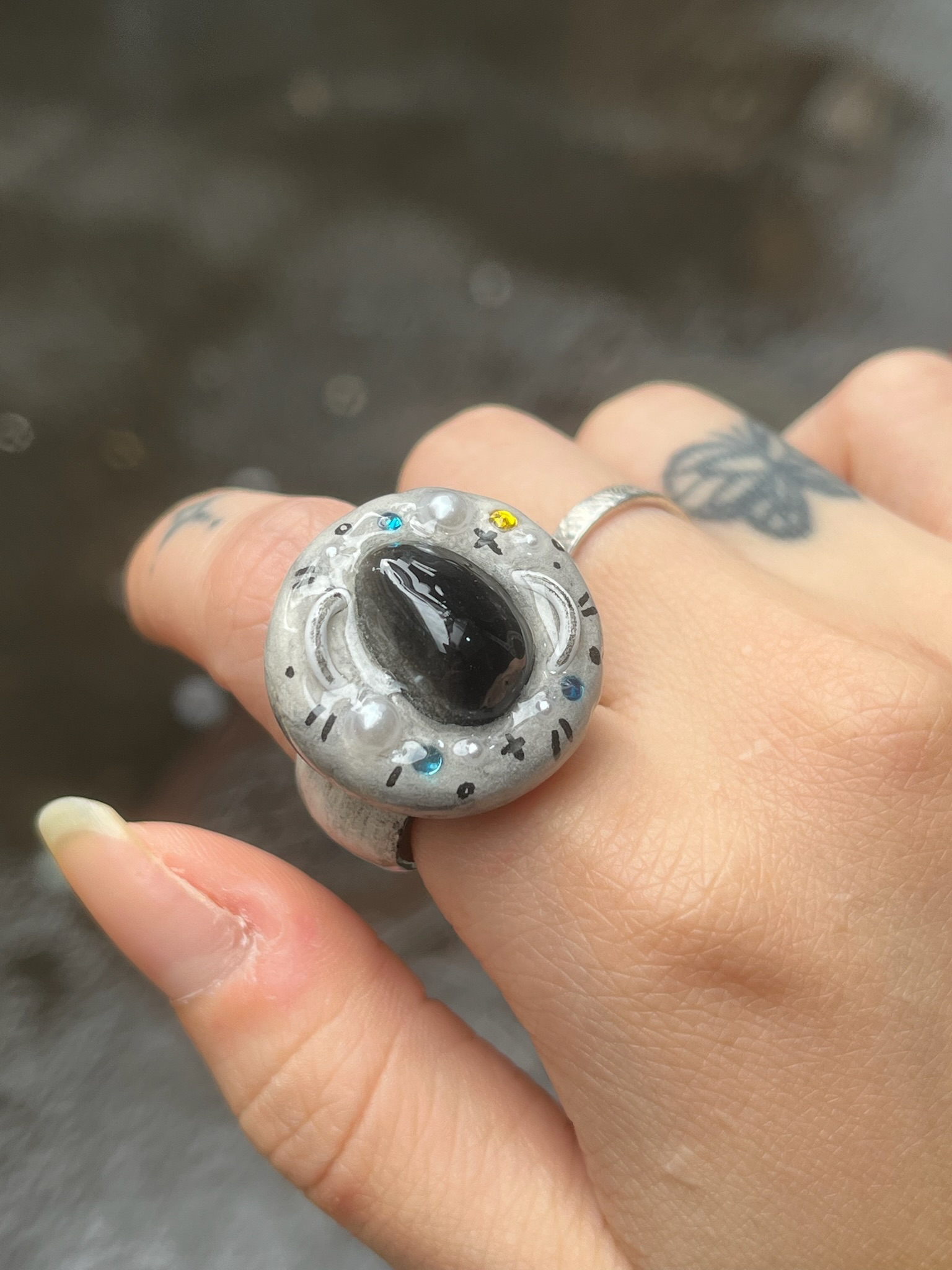 黑曜石全灰守護戒