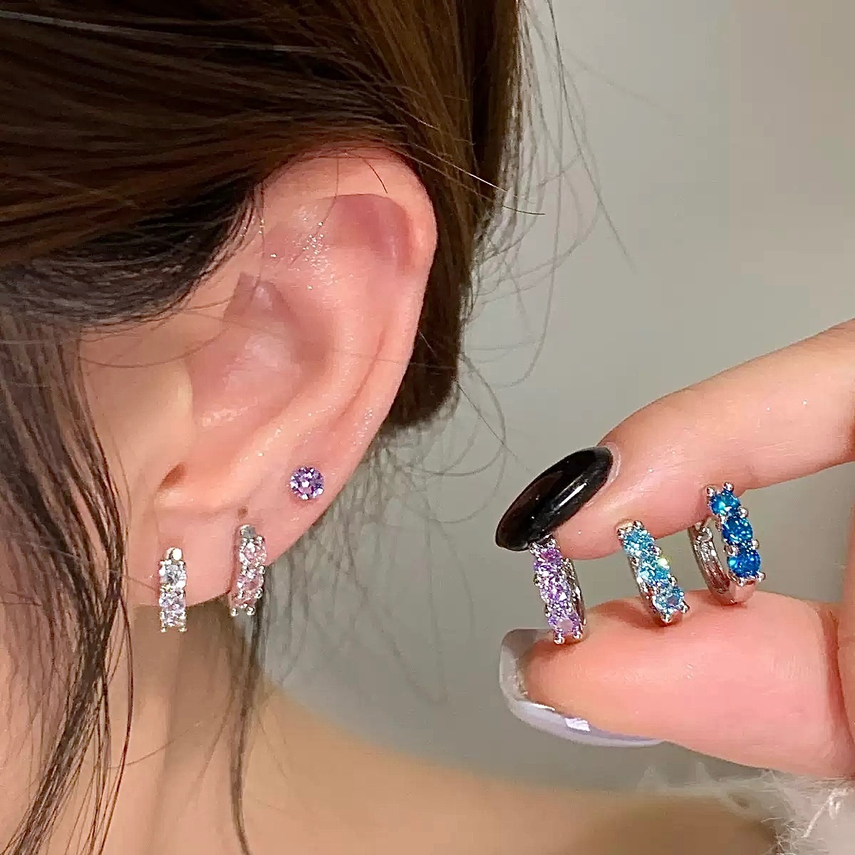 《兩款》爆閃滿鋯石耳扣系列