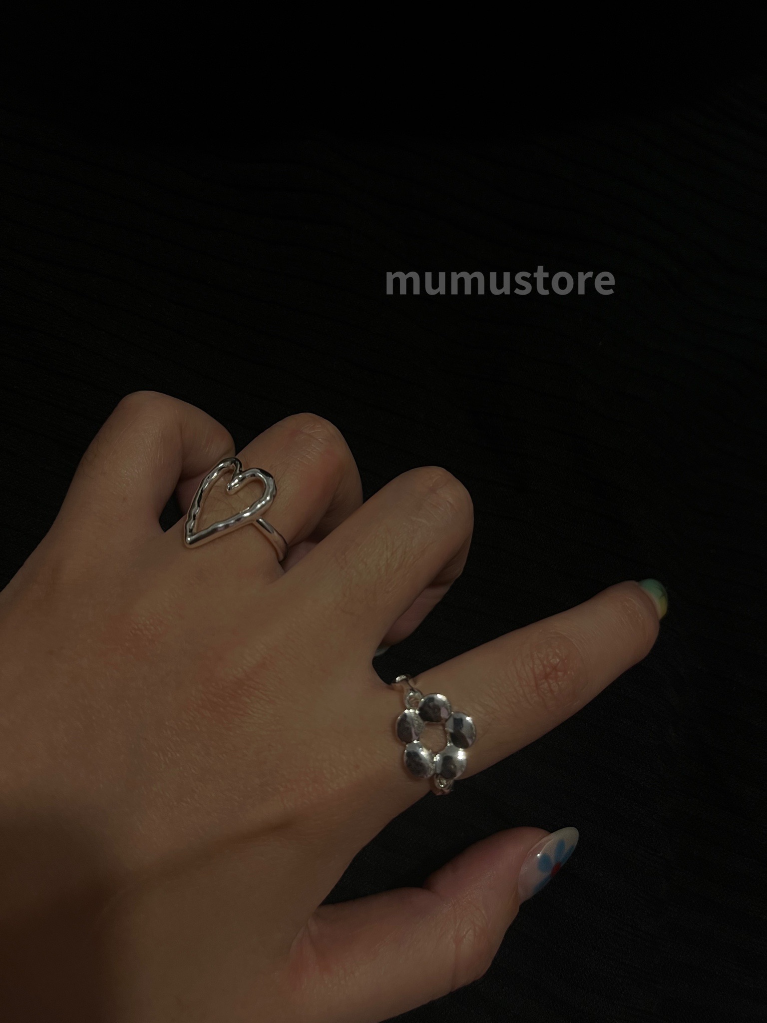 𝗺𝘂𝗺𝘂𝘀𝘁𝗼𝗿𝗲 現貨｜愛心 ＆ 花花戒指