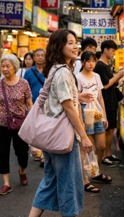 波浪卷肩背包 貨號068 大包包 側背包 防潑水 大容量 無敵好看 台灣出貨