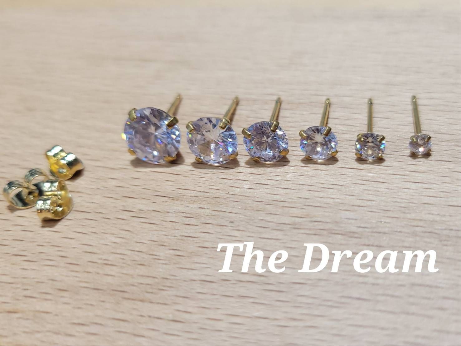 抗敏鎮店之寶鋯石金色耳釘