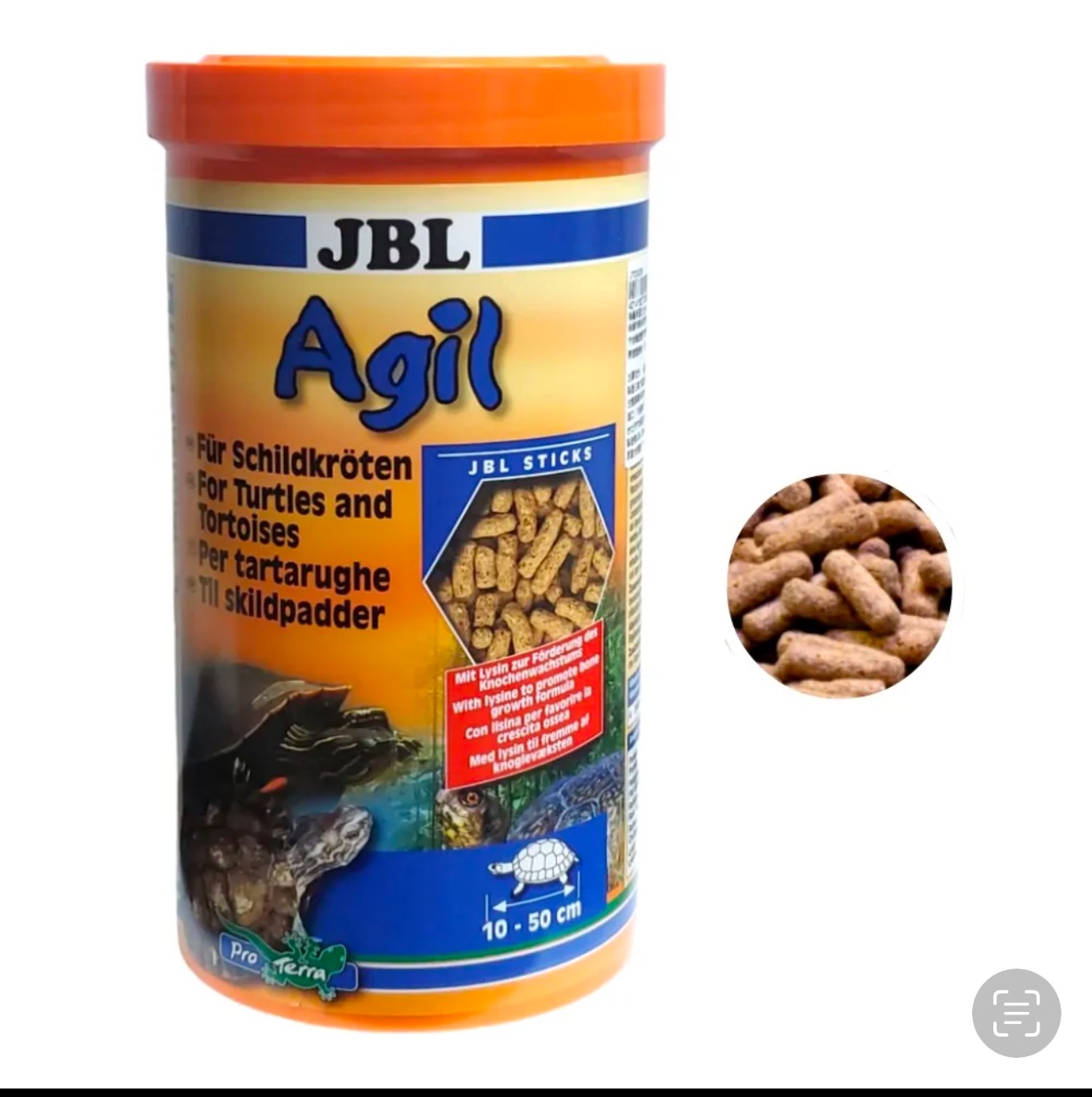 JBL 臻寶Agil烏龜（澤龜）主食250m/1L1000ml（高蛋白成份烏龜飼料）