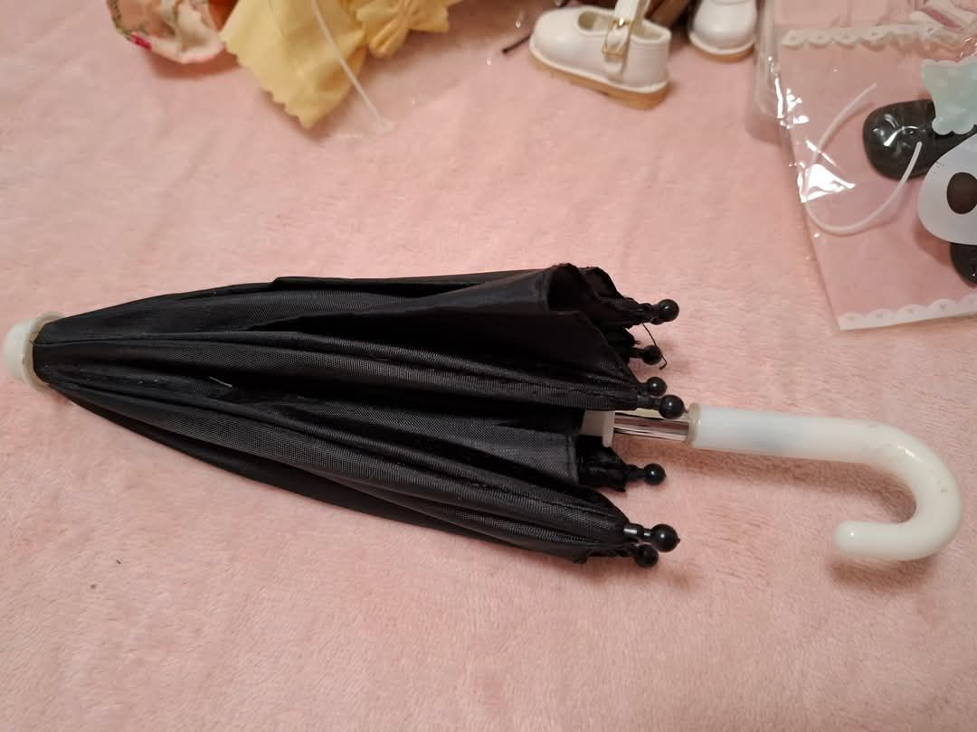 黑色娃用陽傘，適合六分
