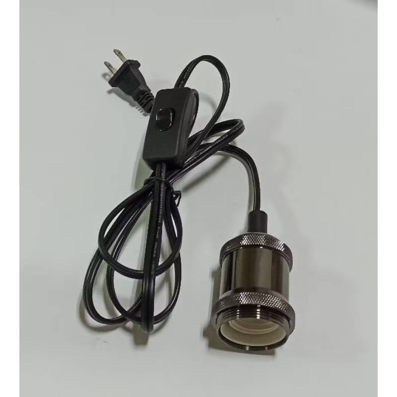 復古 燈頭 古銅色 E27 燈座 接頭 植物燈泡 專用電源線