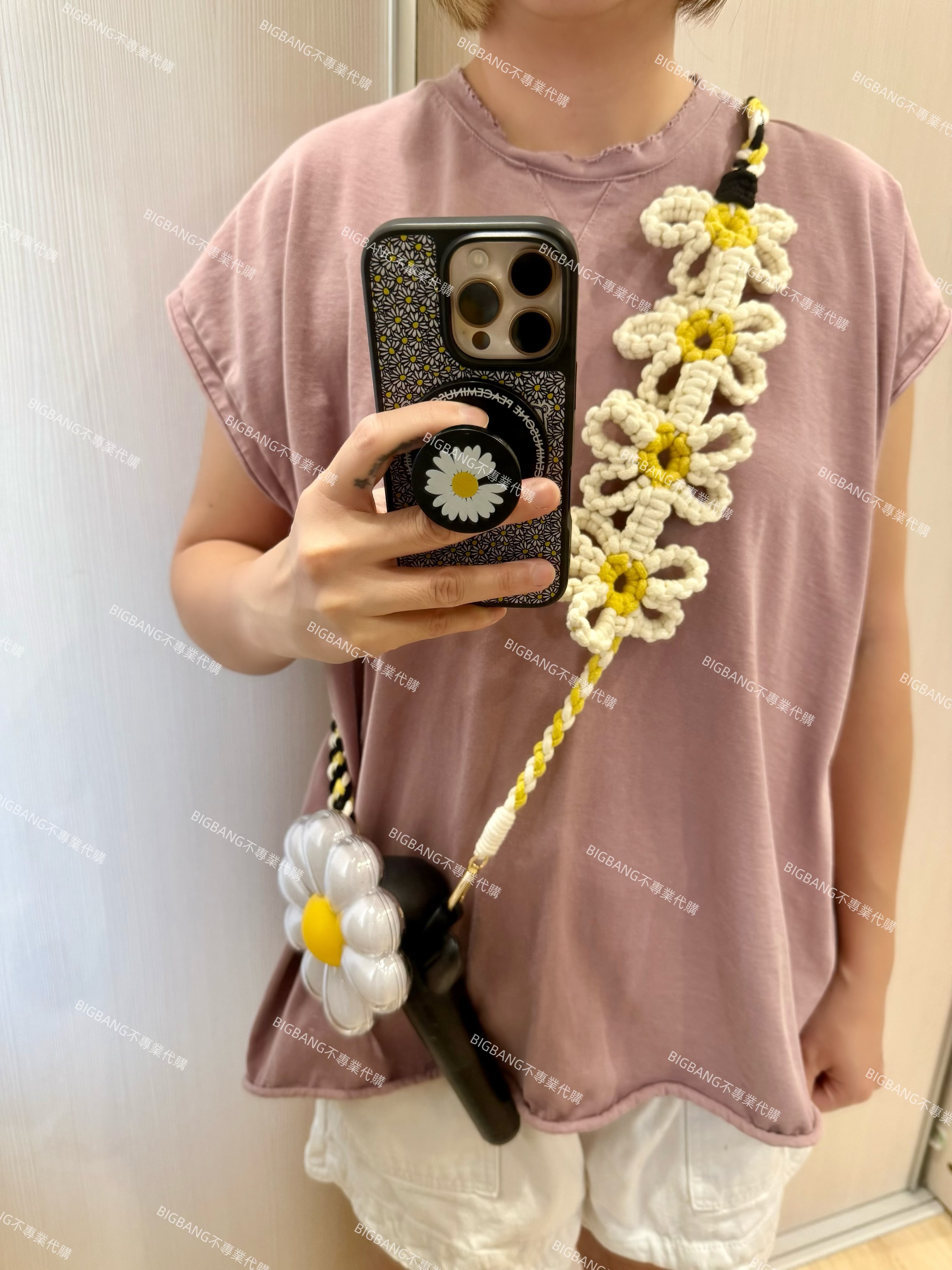 預購 手工編織 權志龍 GD 小雛菊 手燈繩 手機掛繩 贈手機掛片/橡膠圈