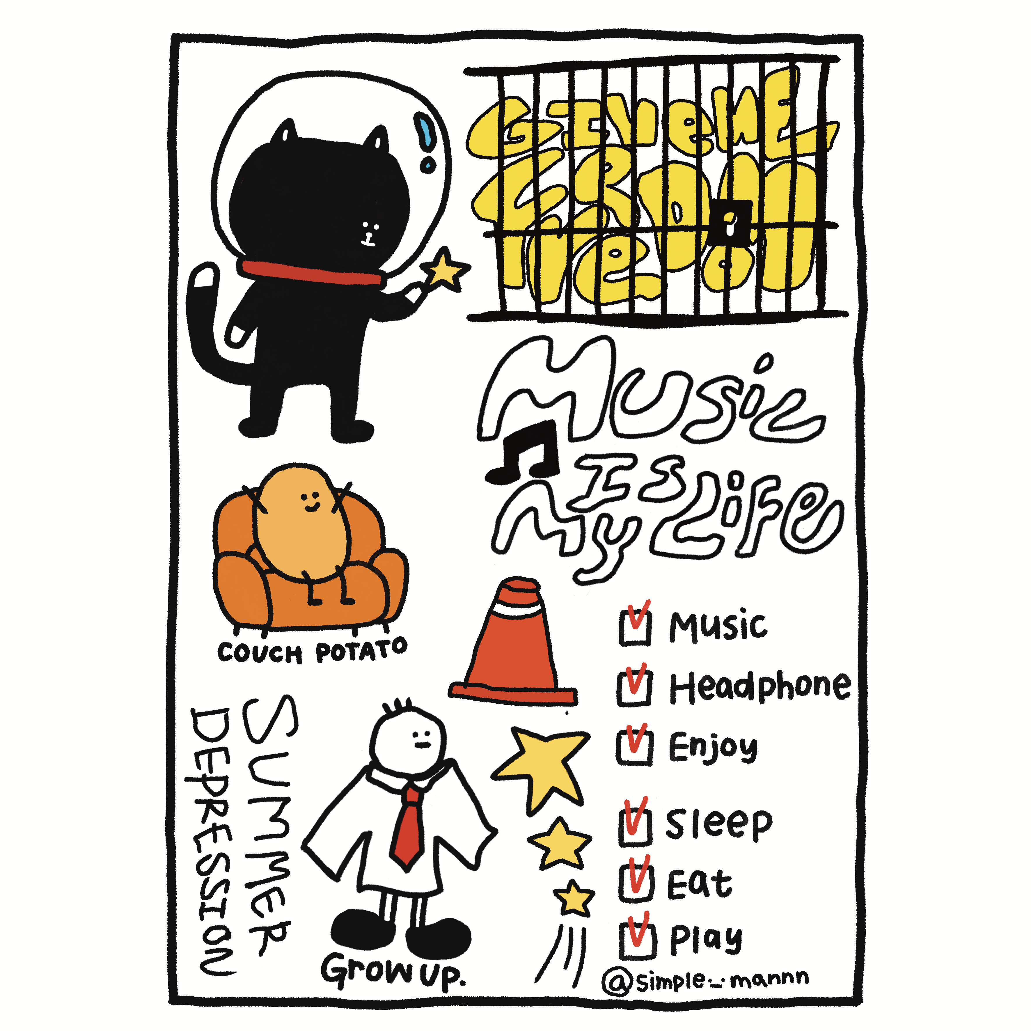 [簡單人] 防水轉印貼紙