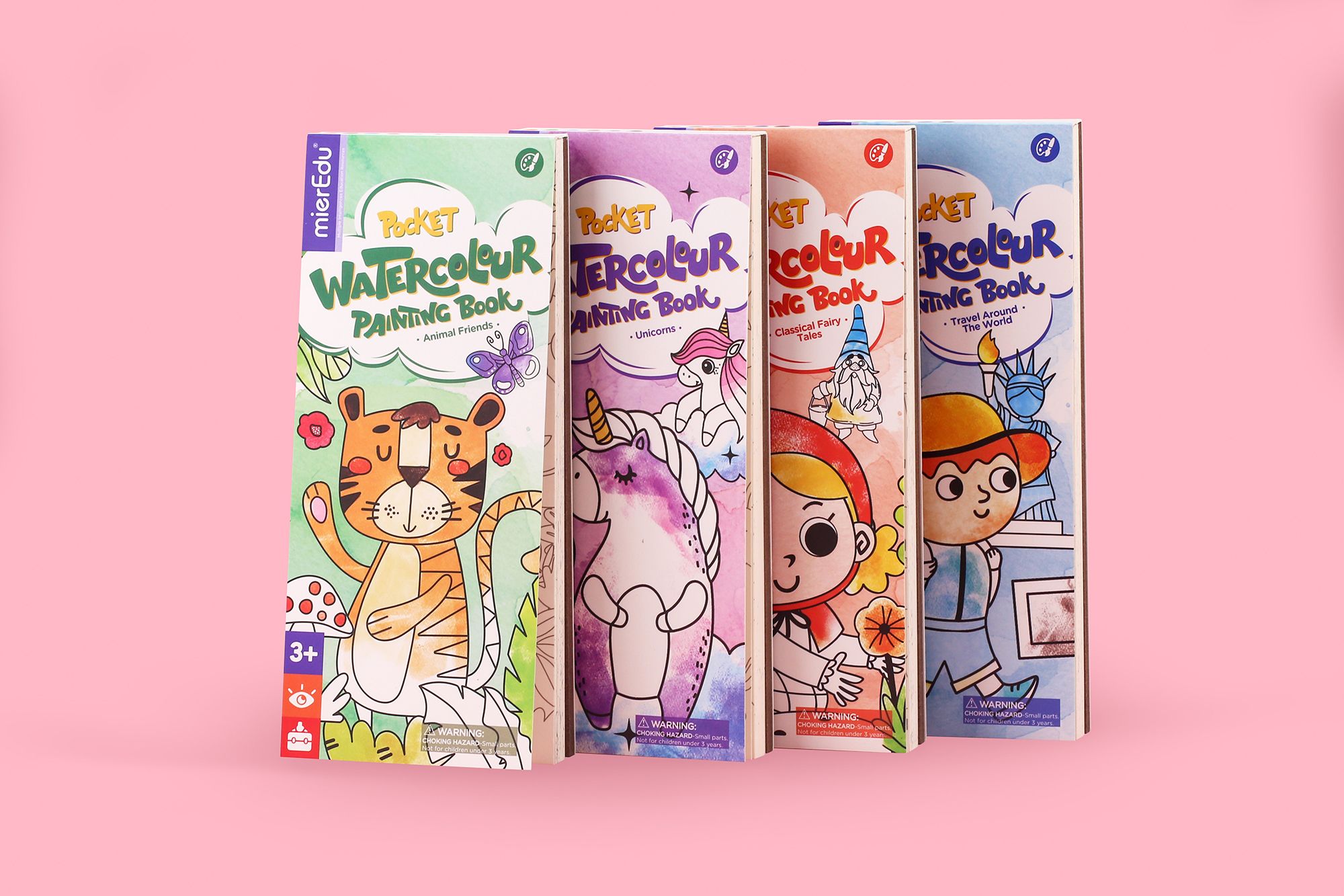 mierEdu口袋水彩畫冊系列_動物朋友 獨角獸 環遊世界 經典童話